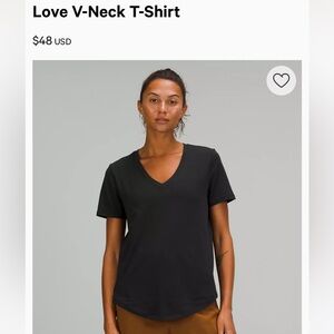 Lululemon black Love V-Neck t-shirt large